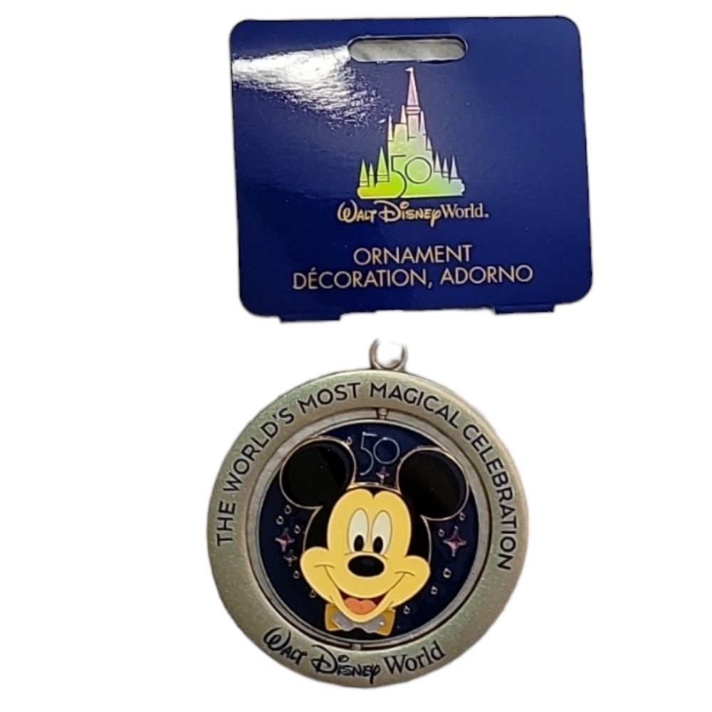 Mickey Mouse Spinning Holiday Ornament- 2 Sided 50th Anniversay